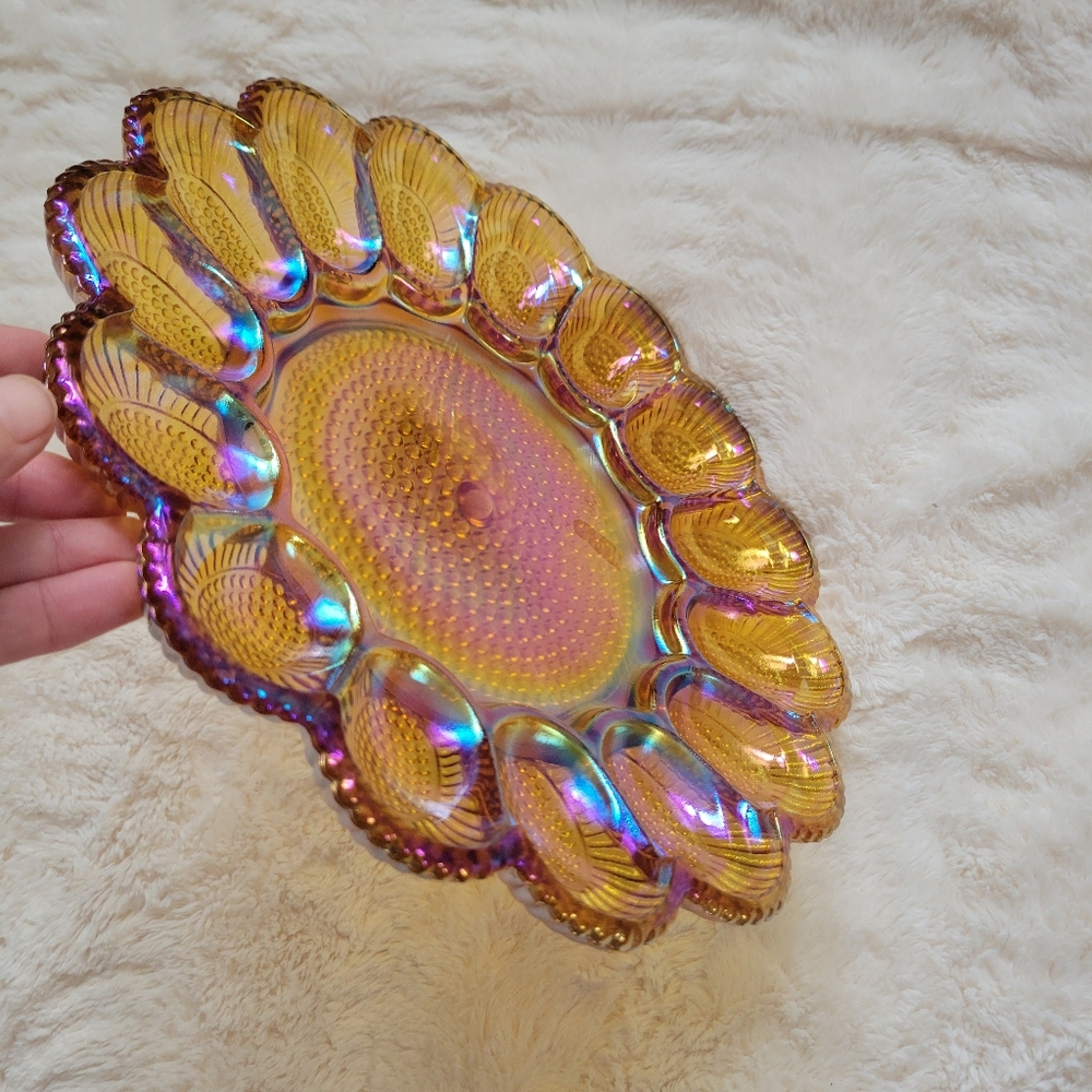 Depression Glass Deviled Egg Holder VINTAGE